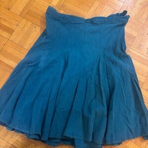 teal bluish linen flirty skirt h&M